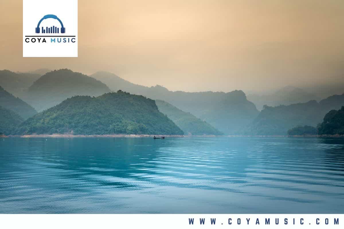a calm view of a still lake